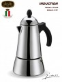 Konica Stainless Steel stove top 6 cup espresso maker made in Italy
