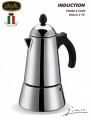 Konica Stainless Steel stove top 4 cup espresso maker made in Italy