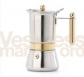 Vespress Manico Oro Espresso Maker Gold handle 6 cups 9oz