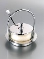 Stainless Steel and Glass Cheese Bowl with Spoon