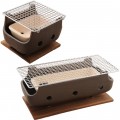 Brown Rect Charcoal BBQ Konro made in Japan 7.8 inches